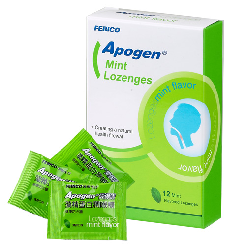 Pastilla de menta de Apogen, protección diaria contra la gripe y los virus por Febico