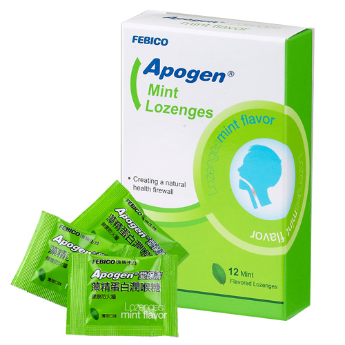 Apogen ミントロゼンジ、Febico によるインフルエンザやウイルスからの毎日の保護